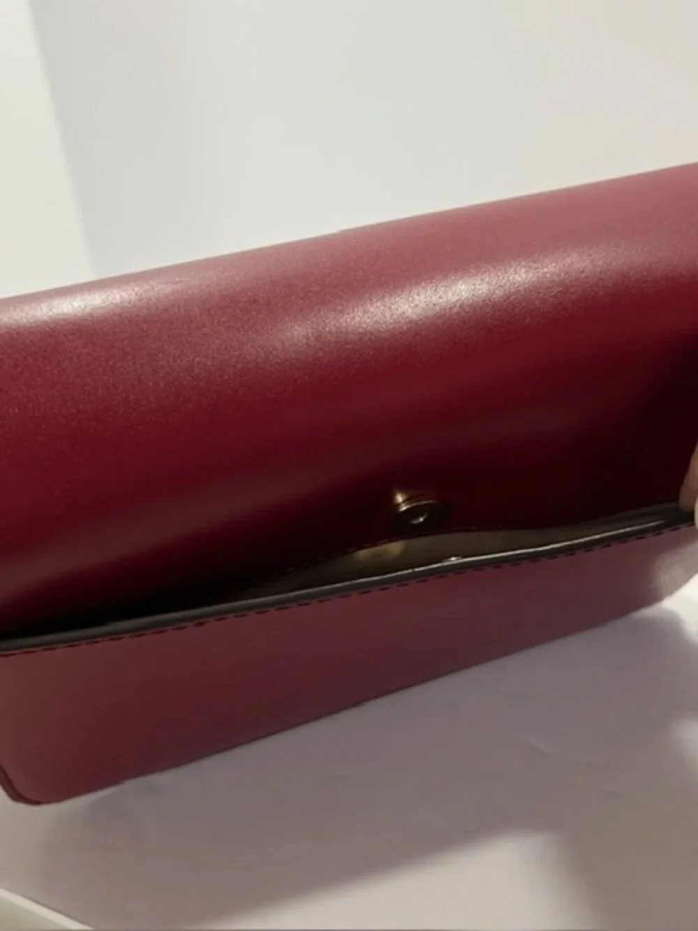 Michael Kors Leather Sloan Editor Large Shoulder Bag Dark Cherry 2 Straps